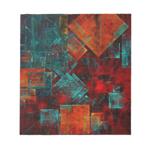 Bloco De Notas Abstrato Moderno Padrão Artístico Legal Colorido