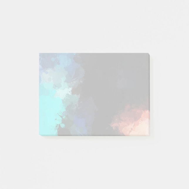 Bloco De Notas Abstrato moderno Turquesa Cor Laranja e Preta (Frente)