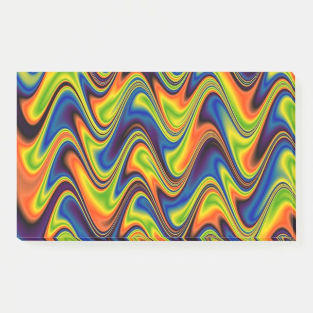 Bloco De Notas Abstrato Multicolor Ondulado (Frente)
