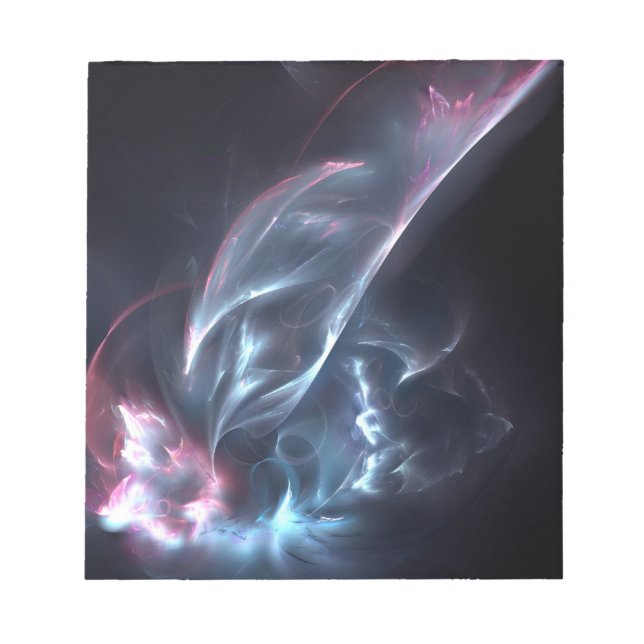 Bloco De Notas Abstrato Nebula Azul e Púrpura (Frente)
