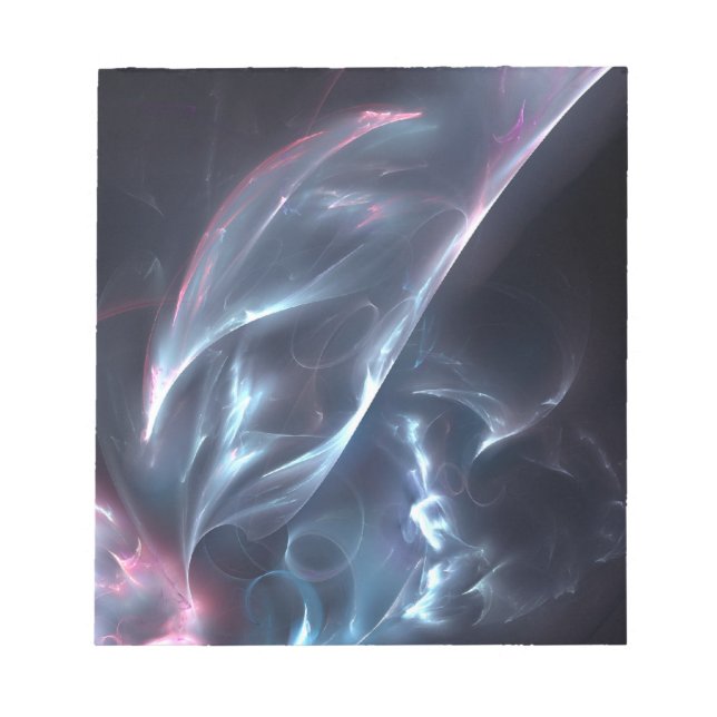 Bloco De Notas Abstrato Nebula Azul e Púrpura (Frente)