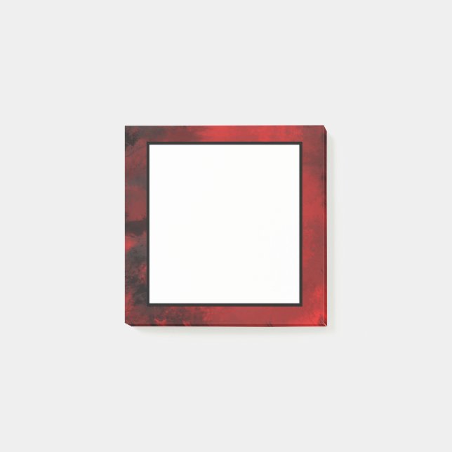 Bloco De Notas Abstrato preto e vermelho moderno - Misterioso Esc (Frente)