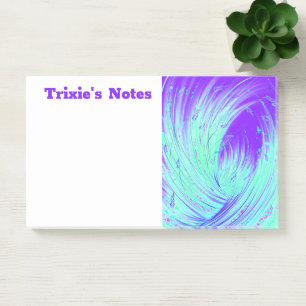 Bloco De Notas Abstrato Purple e Green Enchied Garden