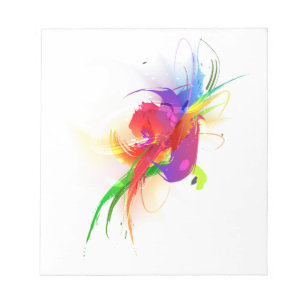 Bloco De Notas Abstrato Rainbow Lorikeet Paint Splatters