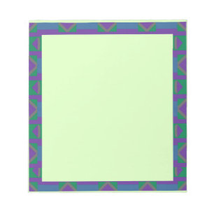Bloco De Notas Abstrato Roxo e Padrão Verde com Ouros