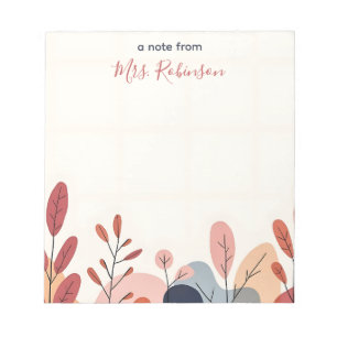 Bloco De Notas Abstrato Suave Formas de Apreciação Personalizada 