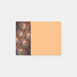 Bloco De Notas Abstrato Trippy Marrom Fluorescente Colorido Fract