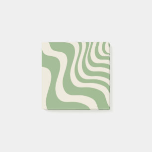 Bloco De Notas Abstrato Verde com faixa de onda mínima Primavera