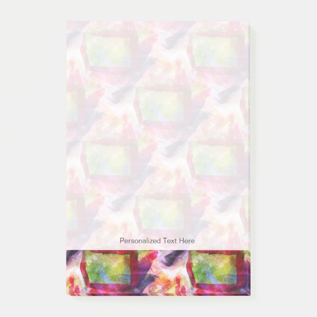 Bloco De Notas Abstrato verde, papel de parede vermelho (Frente)