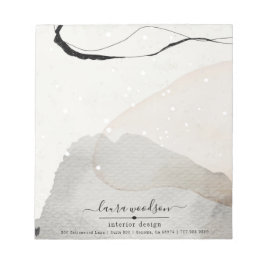 Bloco De Notas Abstrato Watercolor Forma Designer Interior