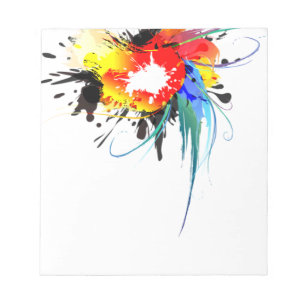 Bloco De Notas Abstrato Wild Parrot Paint Splatters