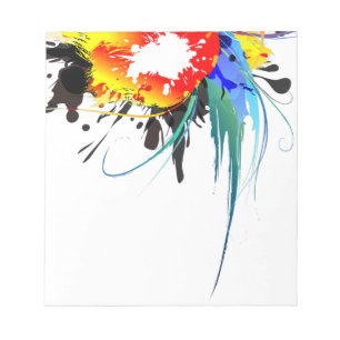 Bloco De Notas Abstrato Wild Parrot Paint Splatters