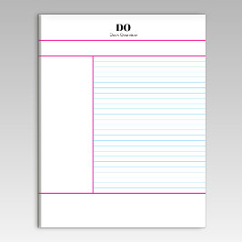 Bloco De Notas Academic School Monogram Name Lecture Notepad