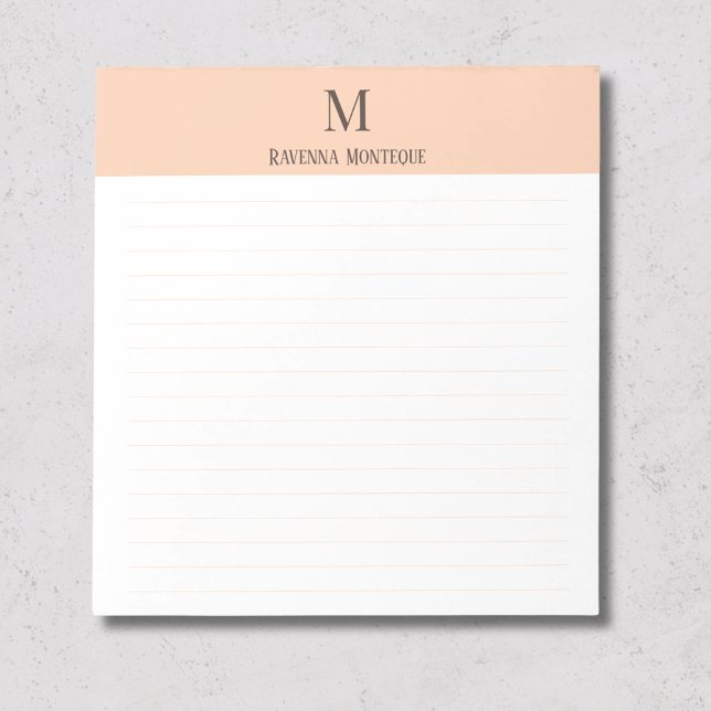 Bloco De Notas Açafrão Clássico Personalizado com Monograma Letra (Criador carregado)