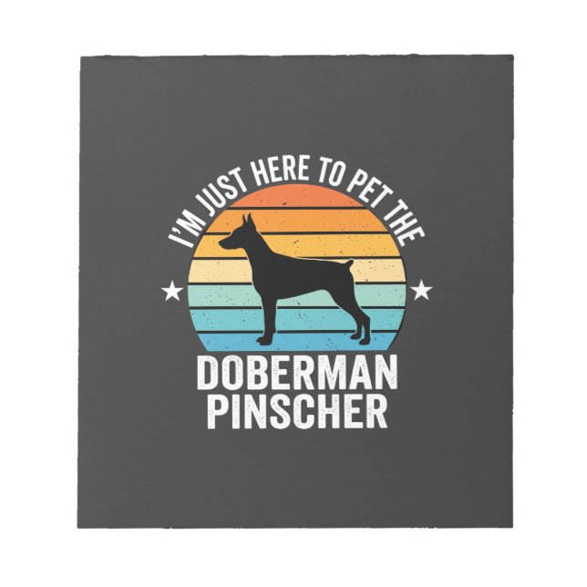 Bloco De Notas Acaricie o Doberman Pinscher Retro (Frente)