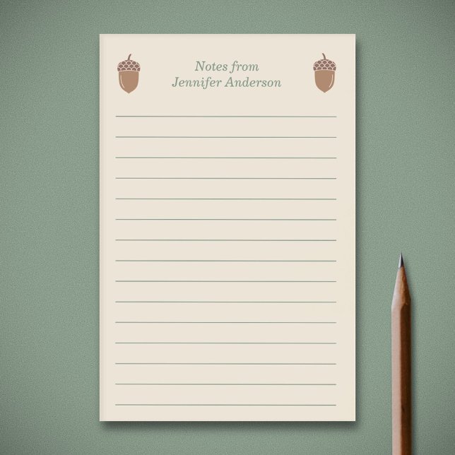 Bloco De Notas Acorn e Linhas (Acorn Post-it Notes)