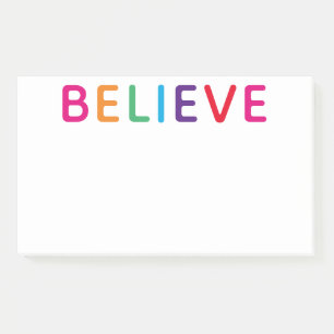 Bloco De Notas Acredite Brilhante Multicolorido