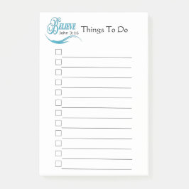 Bloco De Notas Acredite Em John 3:16 Coisas A Fazer