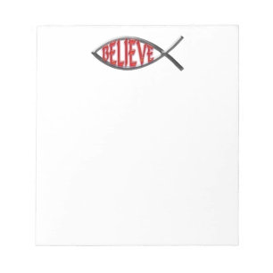 Bloco De Notas Acredite em Peixe - Vermelho