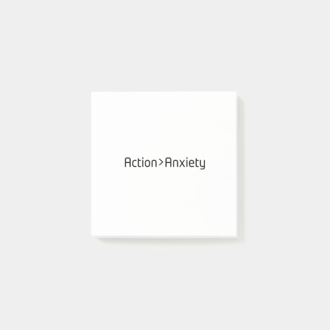Bloco De Notas Action Over Anxiety Minimalist Post-It Notes (Frente)