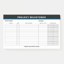 Bloco De Notas Add Name Project Milestones Tracker Sticky Notes