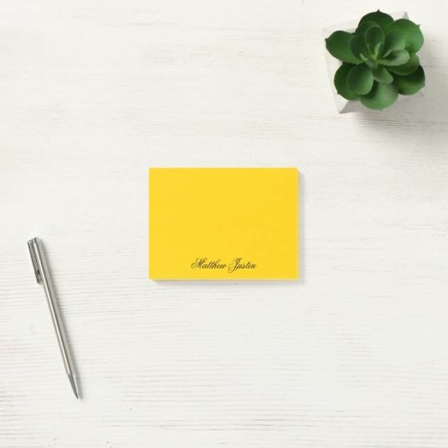 Bloco De Notas Add Your Name to Custom Canary Yellow Notes (Escritótio)