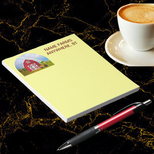 Bloco De Notas Add Your Name to Red Barn with Blue Sky