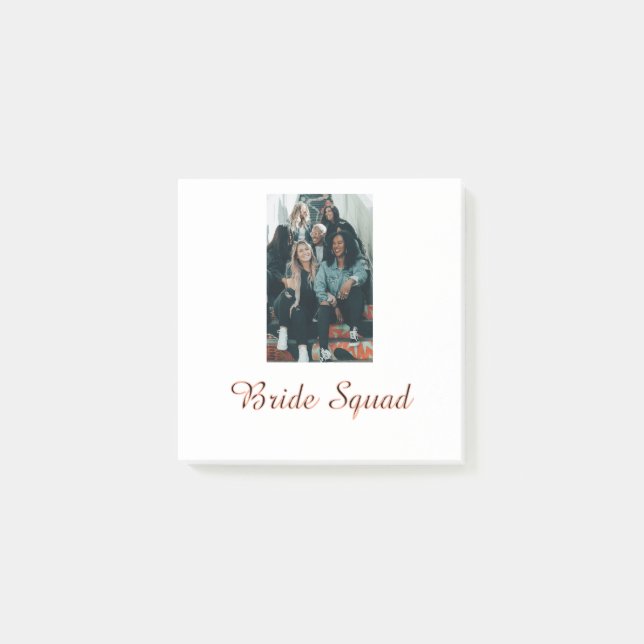 Bloco De Notas Add your photo name bridesmaid squad bride party  (Frente)