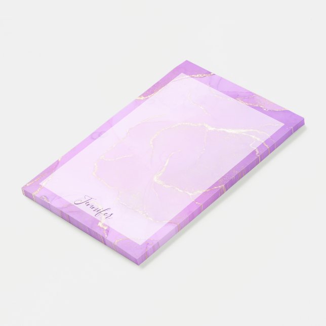 Bloco de notas adesivas com padrão ombre de violet (Inclinado)
