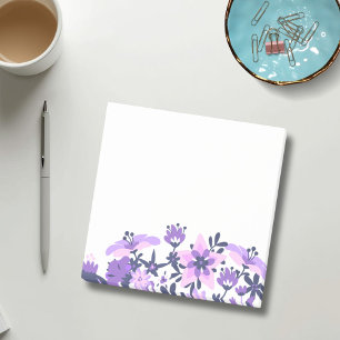 Bloco de Notas Adesivas Floral Roxo para Casa e Es