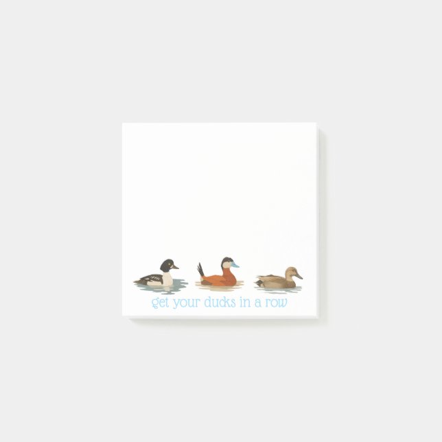 Bloco de Notas Adesivas Patos em Fila (Frente)