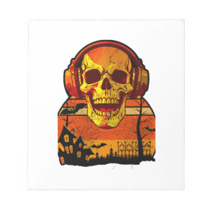 Bloco De Notas Adesivo de Caveira Retro Hallowen