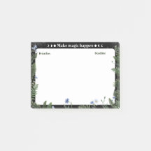 Bloco de Notas Adesivo de Produtividade Floral Esc