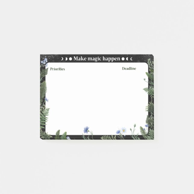 Bloco de Notas Adesivo de Produtividade Floral Esc (Frente)