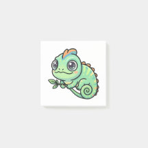 Adesivo Post-it de Camaleão Verde Bebê Fofo