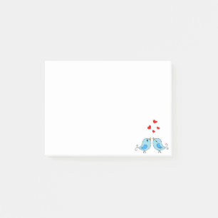 Bloco De Notas Adesivos de Coisas Para Fazer com passarinhos azui