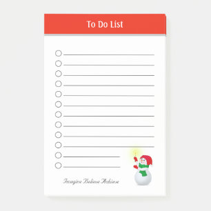 Bloco De Notas Adesivos de Natal de Boneco de Neve Fofo para List