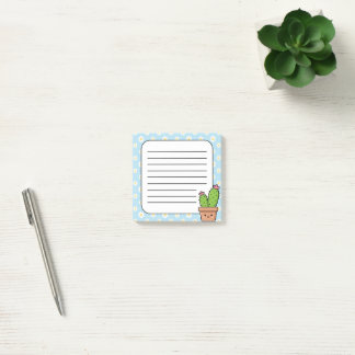 Bloco De Notas Adesivos de Notas Cute Cactus Daisy Floral Azul Li
