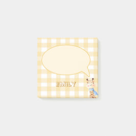 Bloco De Notas Adesivos de notas Post-It laranja pastel xadrez fo