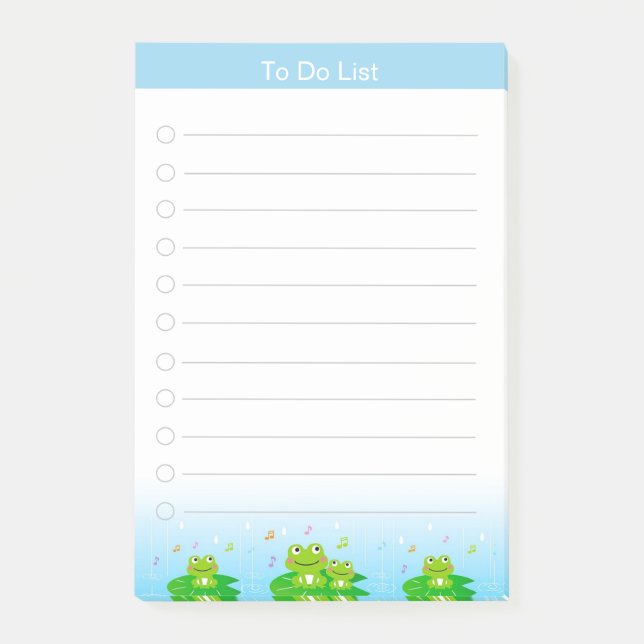 Bloco De Notas Adesivos de Rêminders com Sapos Lindos (Frente)