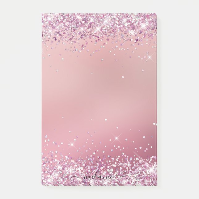 Bloco De Notas Adesivos Post-it® com nome e brilho fofos (Frente)