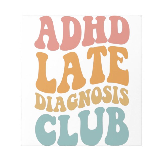 Bloco De Notas AdHD: Diagnóstico tardio Clube Funny Neurodiversit (Frente)