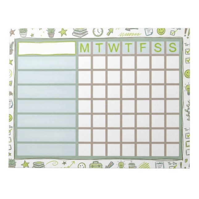 Bloco De Notas ADHD Dopamine Weekly Habit Tracker Planner (Frente)