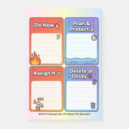 Bloco De Notas ADHD Eisenhower Matrix Task Organizer 4x6 Card