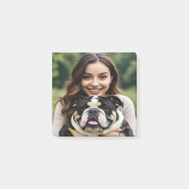 Bloco De Notas Adicionar Foto de Bulldog Personalizar (Frente)