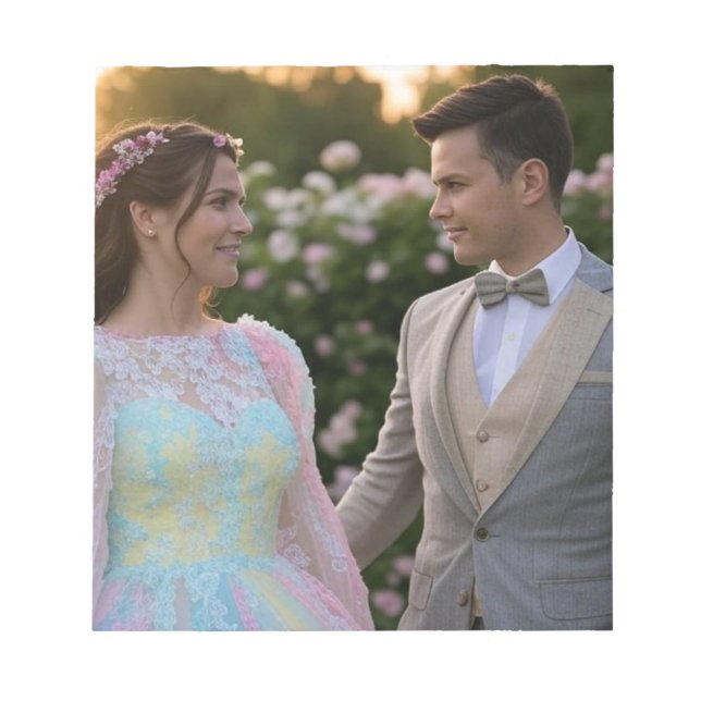 Bloco De Notas Adicionar Foto de Casamento Personalizar (Frente)