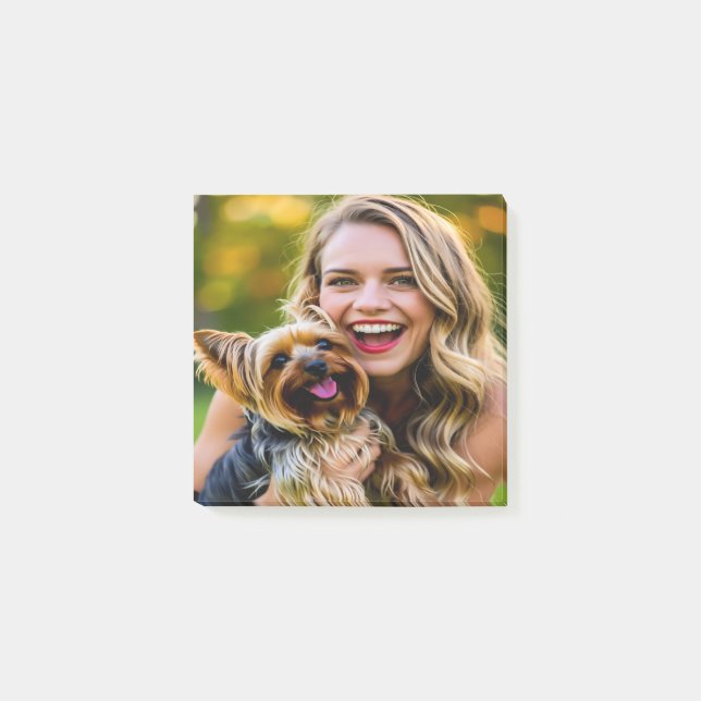 Bloco De Notas Adicionar Foto de Yorkshire Terrier Personalizar (Frente)
