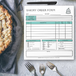 Bloco De Notas Adicionar logotipo Bakery Formulário de pedido ver