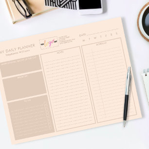 Bloco De Notas Adicionar logotipo personalizado moderno bege digi