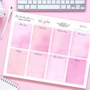 Bloco De Notas Adicionar Nome de Logotipo Marca-Mola-Cria-Rosa Pl